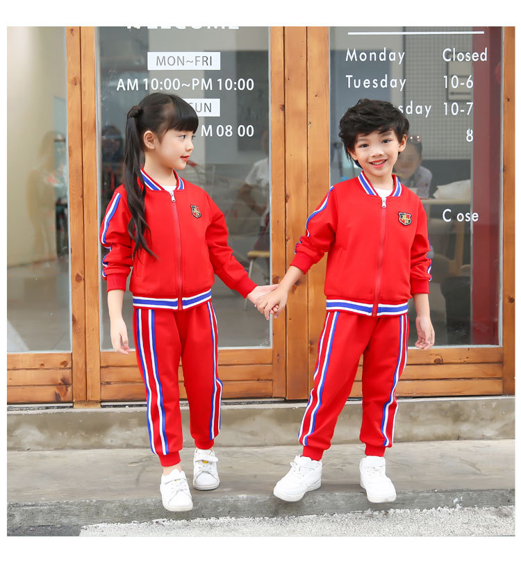Mùa xuân và mùa thu Mẫu giáo mới dành cho vườn mẫu giáo Bộ đồng phục trường tiểu học và trung học cơ sở phục vụ lớp thể thao và giải trí - Đồng phục trường học / tùy chỉnh thực hiện đồng phục học sinh tiểu học
