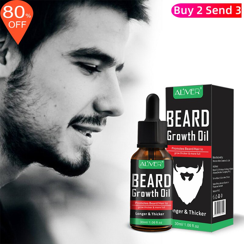 AMAZON Explosions ALIVER Beard Growth Liquid Maintenance Beard Nourishing Beard Chest Hair Growth Essential Oil 30ml