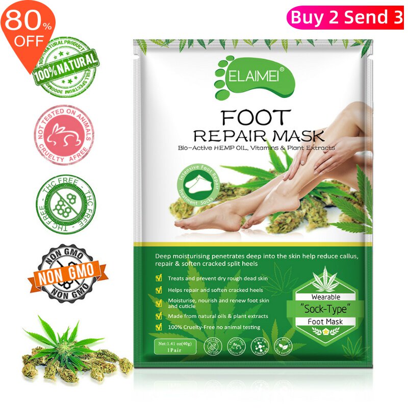 Cross-border exploits ELAIMEI oil foot film hempoil foot care moisturizing nourishing tender white footed film