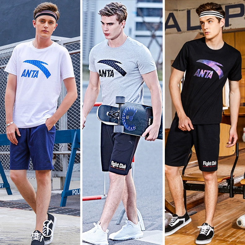 Anta sport suit nam 2019 mới hè trang web chính thức trang phục thể thao dành cho giới trẻ quần tay ngắn hai dây nam - Thể thao sau set đồ thể thao nữ