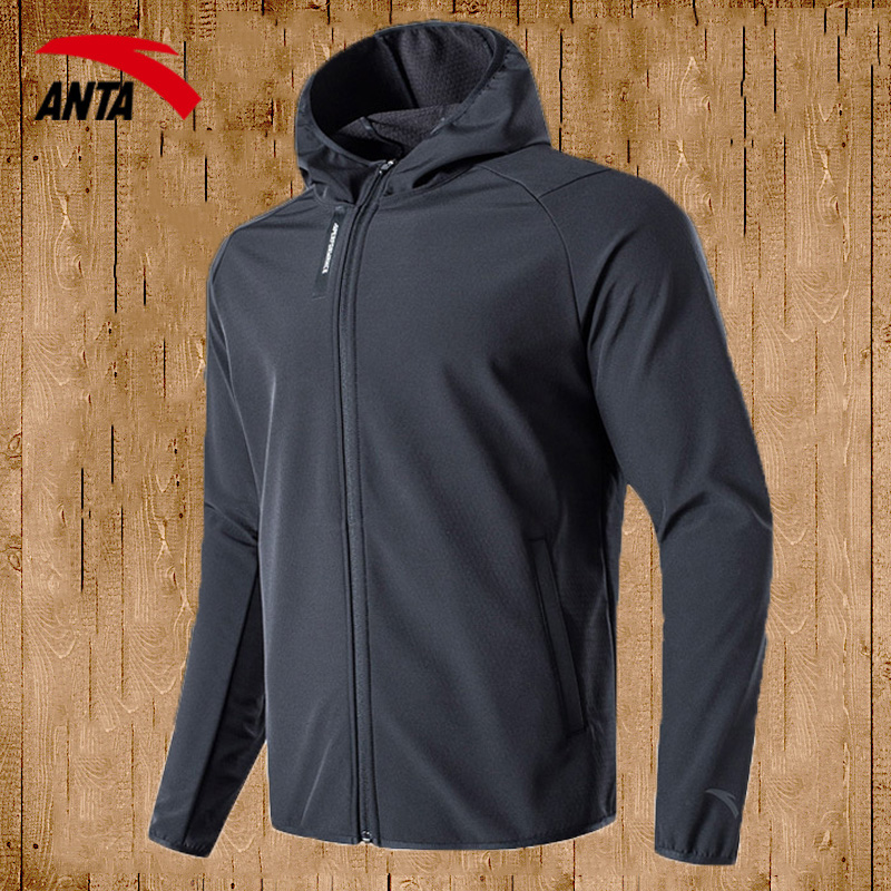 Anta jacket men's hat men's hat men's clothing spring plus velvety cardigan cotton T autumn winter sports windsuit jacket man's official flagship