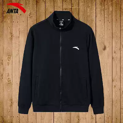 Anta coat men's official flagship 2021 Men's autumn plus velvet sweater spring and autumn casual men's sportswear shirt