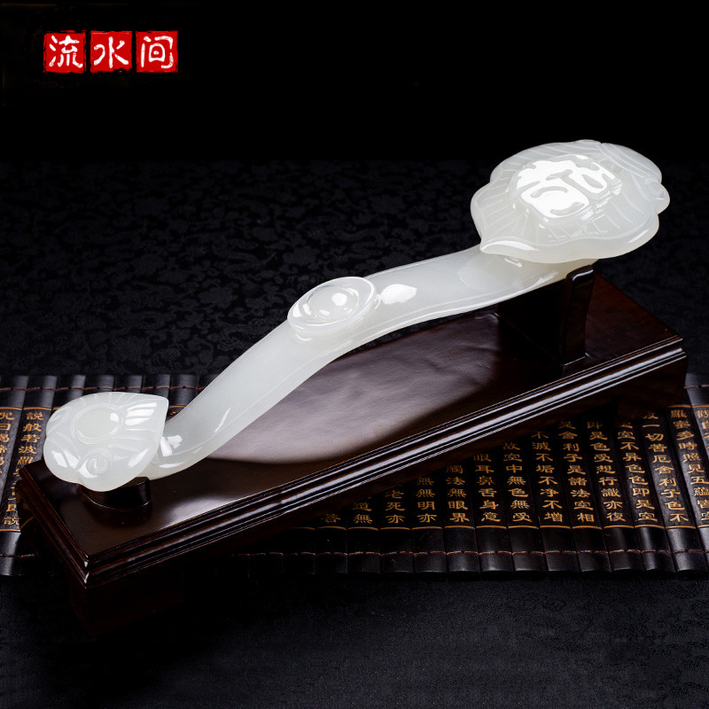 Natural Jade Ruyi Pendulum with natural jade Living room Merchants Wine Cabinet Home Decoration Pint Jo to New Gift High-end