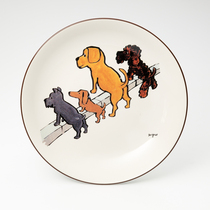 W1962 Japan imported American thick burn savignac series comic master cooperative ceramic dinner plate cartoon plate
