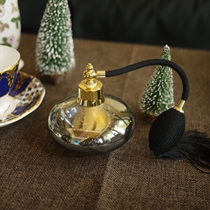 W1962 India imported French retro smoke gray glass flash gold decorative perfume bottle perfume empty bottle DIY