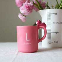 W1962 Japan Limited Edition Ceramic Pulp Fruit Powder Strawberry Bear Mug Cartoon Strawberry Bear Cup Ceramic Cup