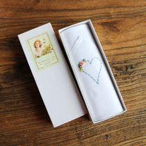 W1962 British imported hand embroidered country style cotton European men and women wedding handkerchiefs