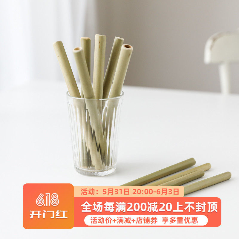 W1962 hand polished natural bamboo straw creative eco-friendly without paint bamboo juice pearl milk tea straw