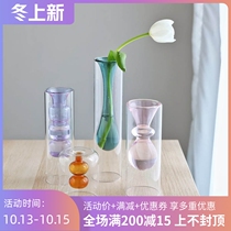 W1962 export European simple INS style new candy gourd string colored double glass vase flower arrangement