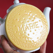 W1962 export to Japan afternoon tea cooperation creative painted stereo biscuit shape ceramic teapot