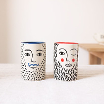 W1962 export American ceramic hand-painted underglaze seasoning jar egg tray designer desktop small ornaments