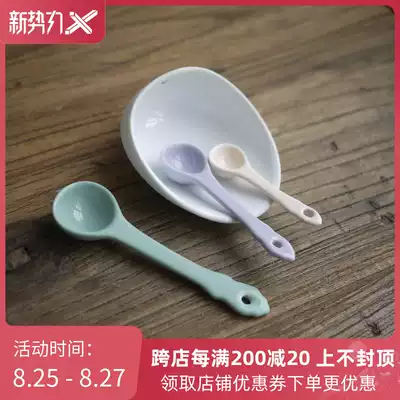 W1962 Exported to Europe macaron color cute ceramic mini tea spoon small spoon ceramic round spoon
