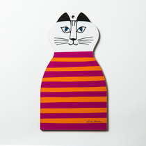 W1962 Swedish imported Nordic style childish Birch wooden board striped cat cutting board decorative board