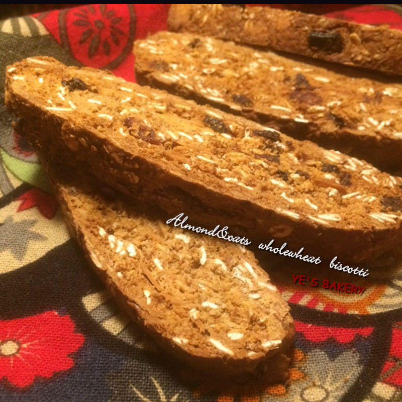 Honey Dried Fruit Oatmeal Almond Slices Whole Wheat Cinnamon Italian Biscuits Biscotti Handmade Low Oil Sugar Healthy Snacks