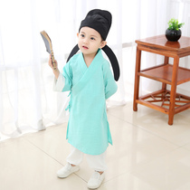 Chinese style baby scholar talent photography photo photo clothing childrens ancient clothing Chinese clothing Chinese culture book clothing cotton and linen comfort