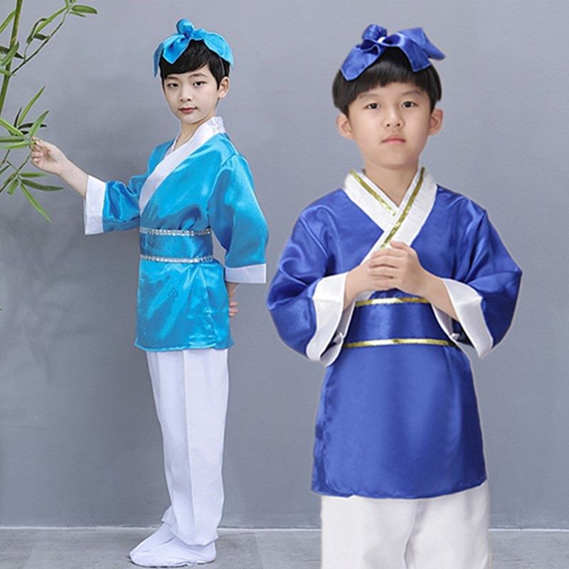 National school children's clothes in Chinese style Children's ancient clothes Han clothes 3 words of disciples Regularity Poetry Recital of Nationalities to Act Neutral