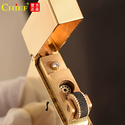 Латунная золотая квадратная медная глянцевая зажигалка ручной работы