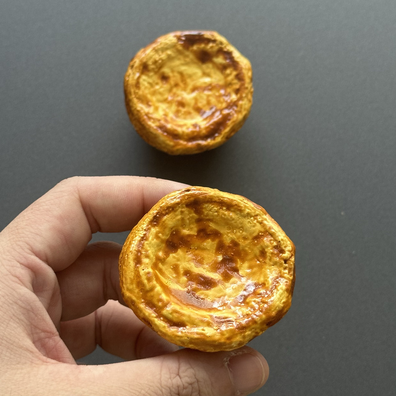 [in Stock] Portuguese Egg Tart from Lisbon, Portugal, Handmade Ceramic Fridge Magnet, European Souvenir