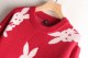 Niuniujia autumn and winter women's bunny round neck long-sleeved wool blended pullover sweater jacket 7341