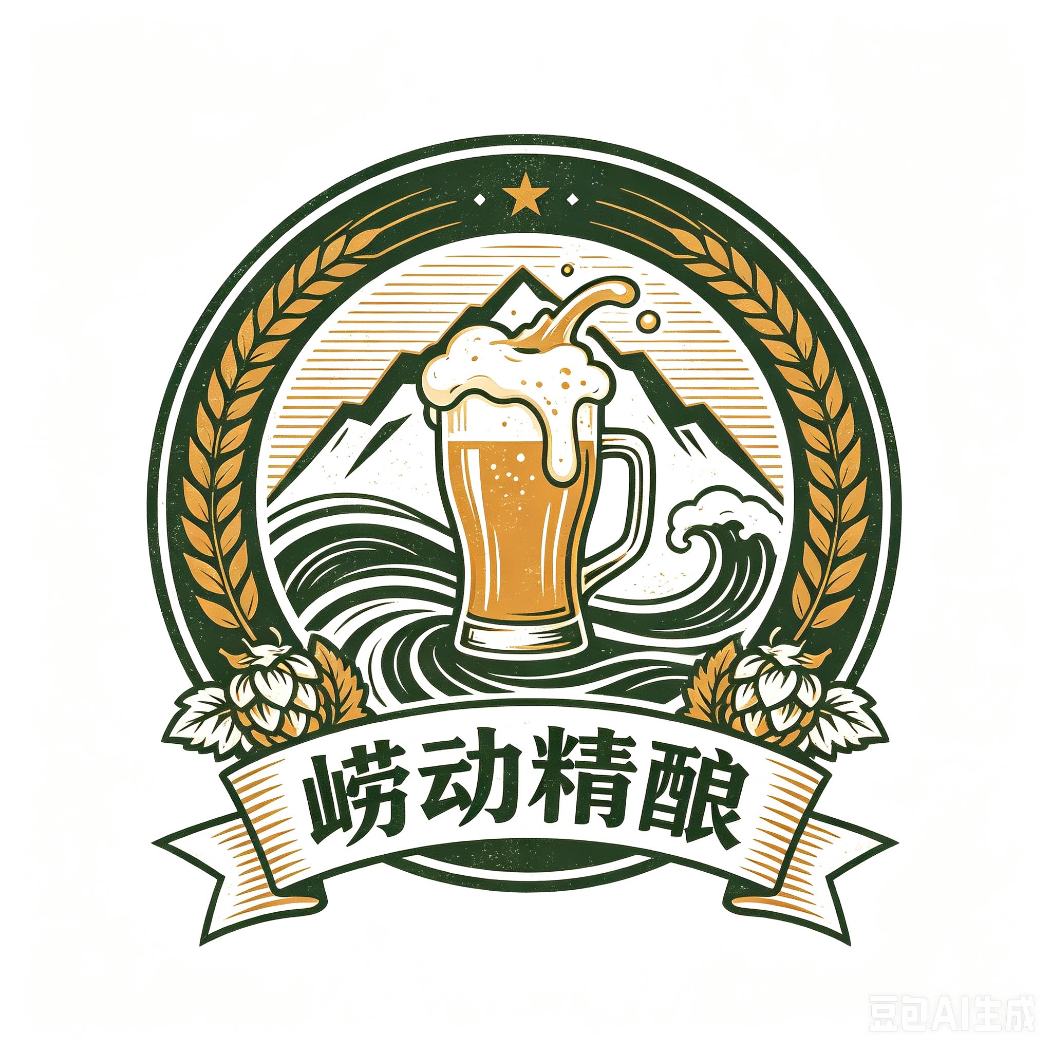 青岛崂动啤酒官营店的LOGO