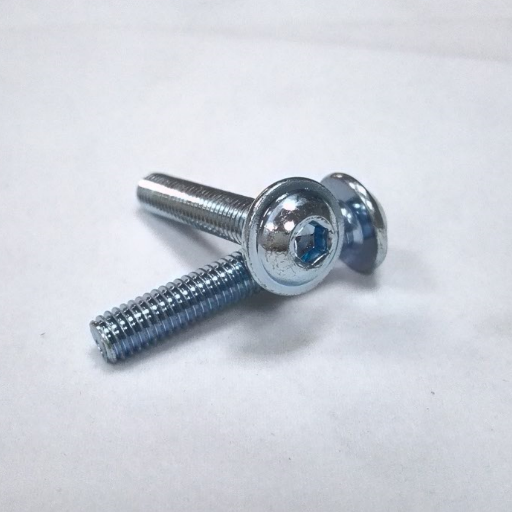 ISO7380 with pad semicircular head cup head disc head inner hexagonal screw with medium screw Lanwhite zinc M4 M6M8