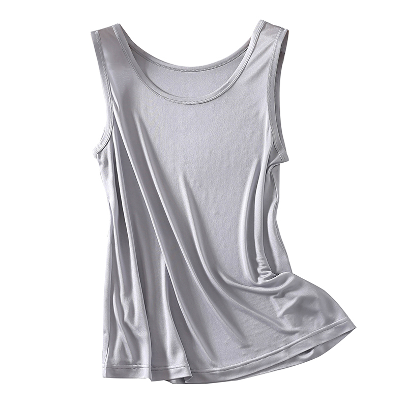 Silk Men's Vest, Loose Summer Sleeveless Underwear, Large Size, High-End Mulberry Silk Knitted Top, Wide Shoulder Vest for Men