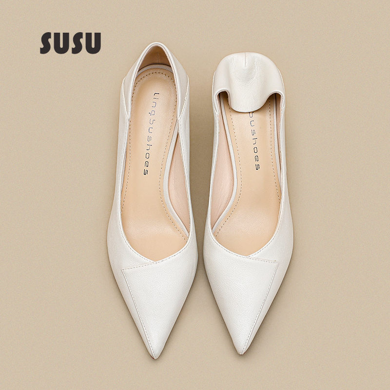 Off-White High-Heeled Shoes for Women, Spring and Autumn, Professional Stiletto Heels, High-End Soft Leather, Elegant Temperament, Small Size Single Shoes for Women 313233 Off-White High-Heeled Shoes for Women, Spring and Autumn, Professional Stiletto Heels, High-End Soft Leather, Elegant Temperament, Small Size Single Shoes for Women 313233