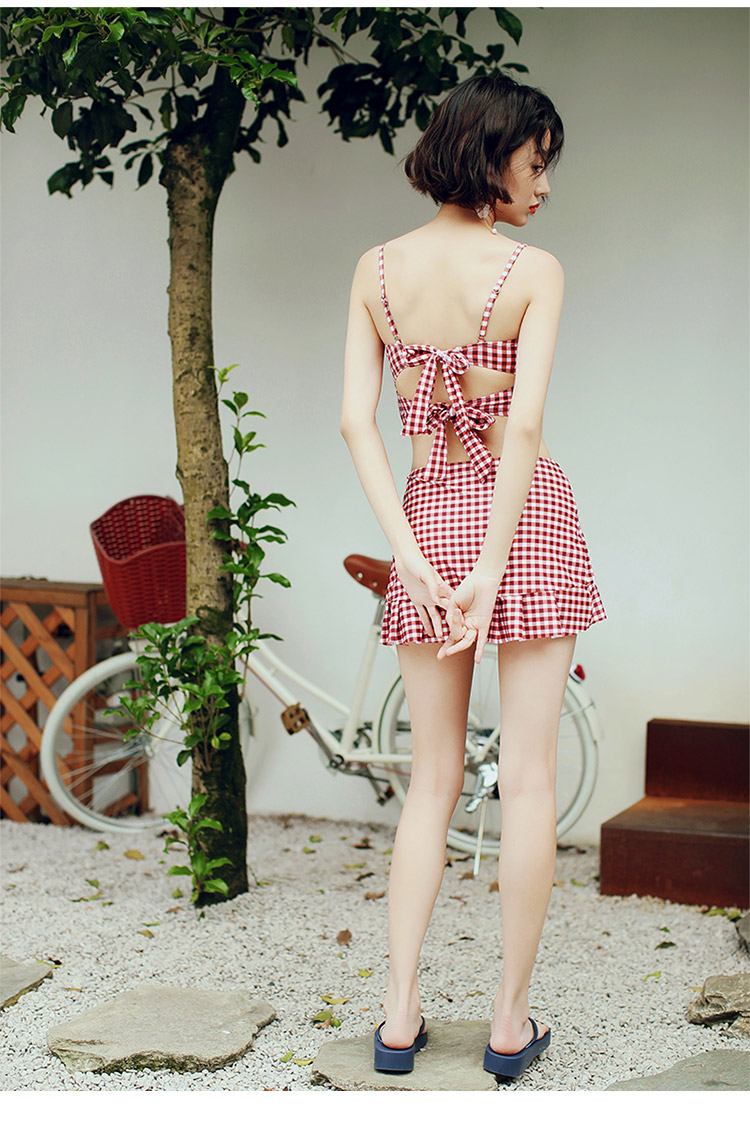 Cô gái Nhật Bản bikini bikini dễ thương nhỏ tươi ngực nhỏ thép tấm tập hợp eo cao che bụng chia áo tắm mùa xuân nóng đồ bơi đẹp cho nữ
