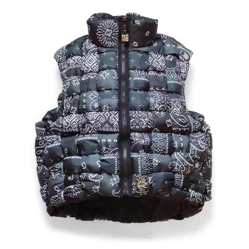 25Aw Kapital Nylon Woven Paisley Three-Color High-Neck Zip-Up down Cotton Vest Jacket 25Aw Kapital Nylon Woven Paisley Three-Color High-Neck Zip-Up down Cotton Vest Jacket