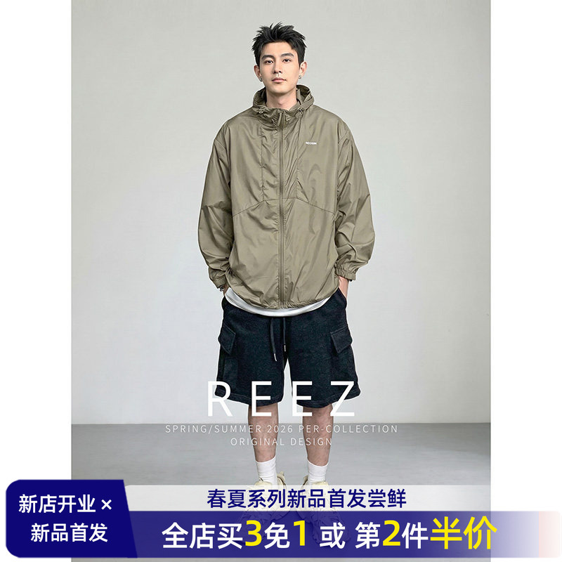 Reez Wang Upf50+ Summer Outdoor Sun Protection Clothing for Men, American Fashion Brand, Couple's Lightweight Breathable Jacket for Women
