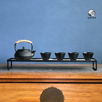 New Chinese Black Teapot Tea Cup Tea Set Tray Five Piece Set Style Room Room Coffee Table Desktop Decoration