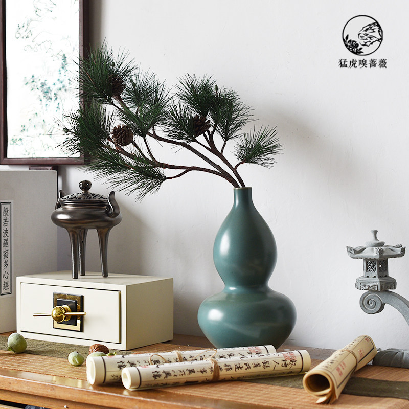 New Chinese ceramic hyacinth vase swinging piece minimalist floral suit-like room table room table bookcase soft adornment