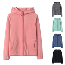 2021 autumn and winter new fleece zipper jacket jacket double-sided velvet hooded sweater fleece jacket liner