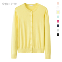 2022 New womens dress pure cotton round neckline with long sleeves knit cardiovert womens spring and autumn slim sweater blouses