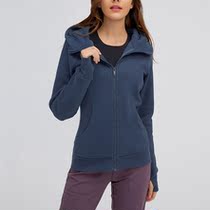 Original Factory Plus Suede Yoga Coat Woman Autumn Winter Fitness Blouse running with cap zipped sweatshirt Sports Long sleeves breathable