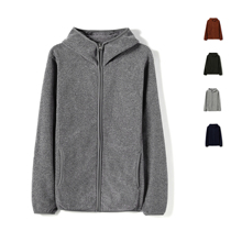 Fleece jacket Mens autumn young and middle-aged mens jacket Fleece cardigan hooded sweater mens charge liner winter