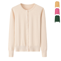 Knitted Jacket Woman 2022 Early autumn new thin sweater with a short blouse external lap Straight lady sweater anti-cocks