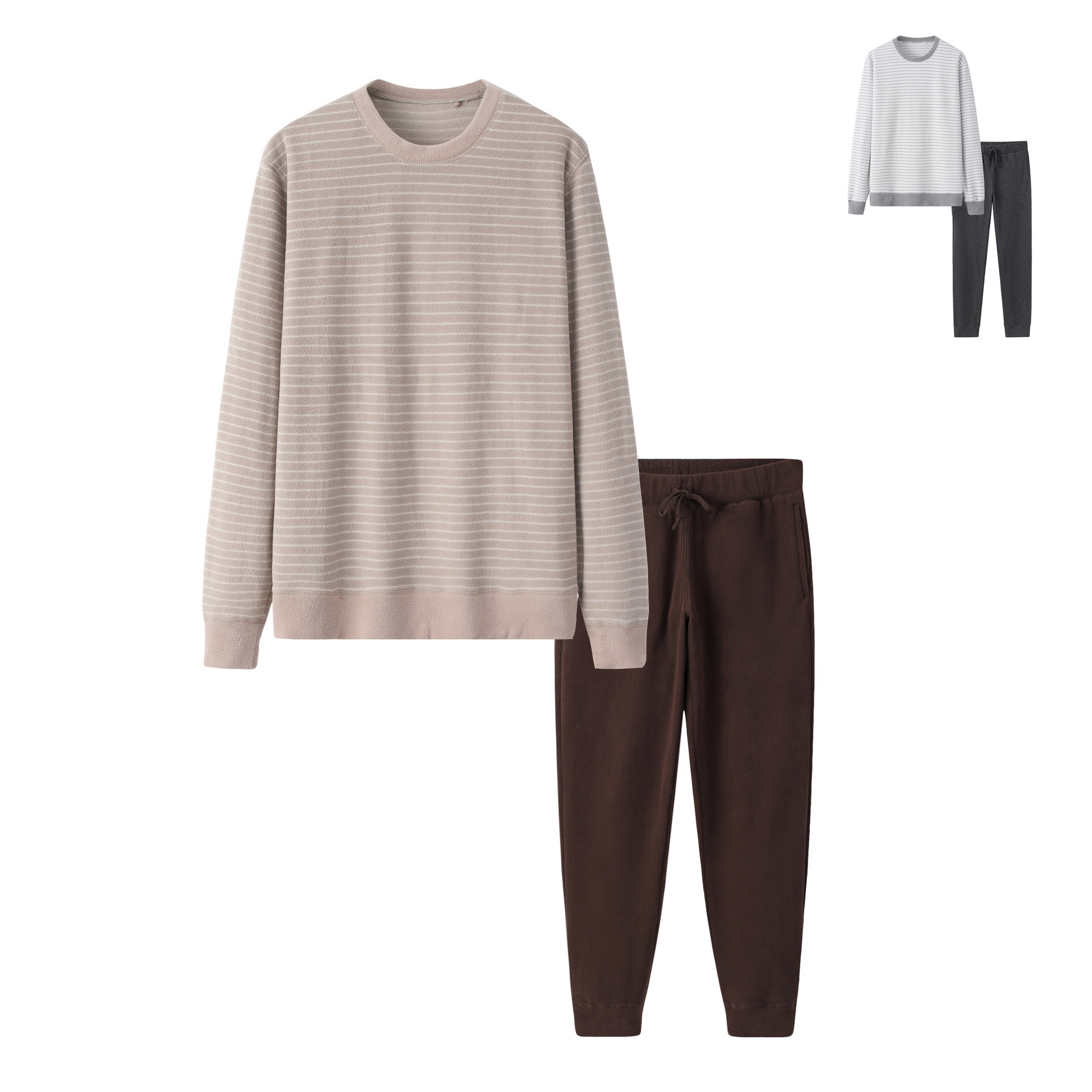 Autumn-winter men's clothing rocking grain suede suit (long sleeve home Sleeping Clothing Warm Grip) The men's home conserved brief