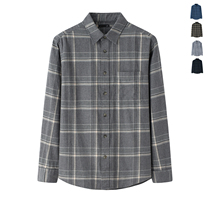 2022 Autumn Flannel Velvet Long Sleeve Mens Shirt Pure Cotton Casual Plaid Shirt Flannel Grindle MENS TOP