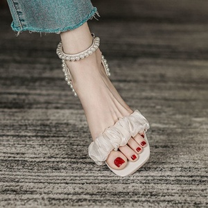 仙女风粗跟透明跟百搭高跟凉鞋