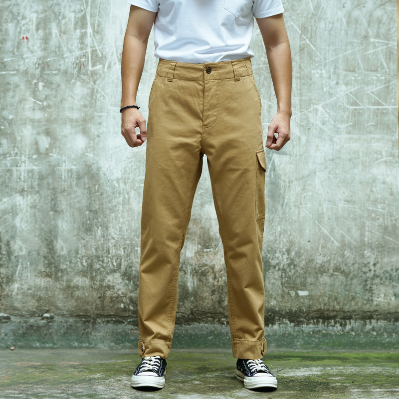 VINTAMERI Xinjiang long suede cotton 13OZ American vintage mid-waist straight cylinder CHINOS tooling pilot long pants