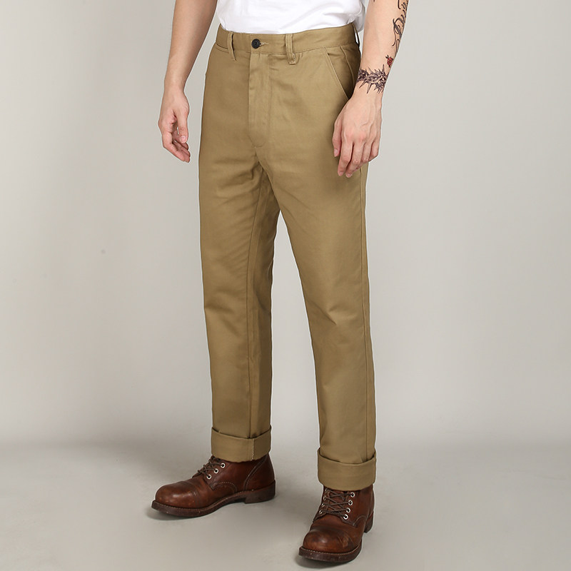 VINTAMERI World War II instructor military pants Xinjiang cotton twill thick slim straight tube old vintage casual pants