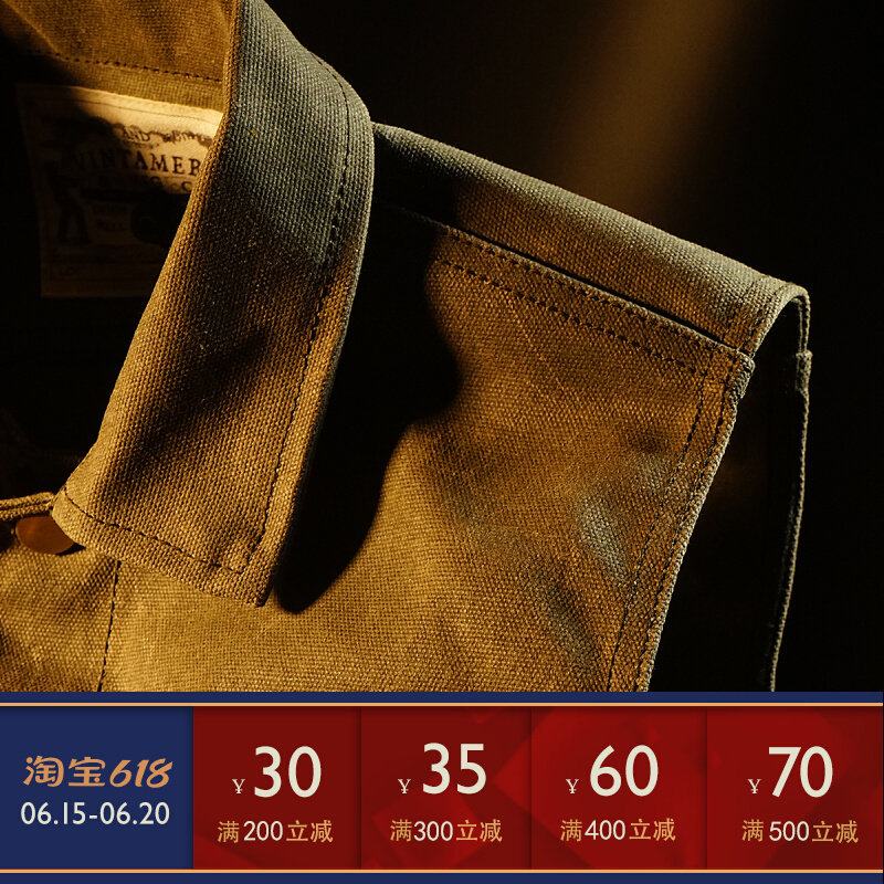 VINTAMERI American retro oil wax cloth vest waterproof 17oz Heavy-pound hard Han commuter locomotive rider waistcoat