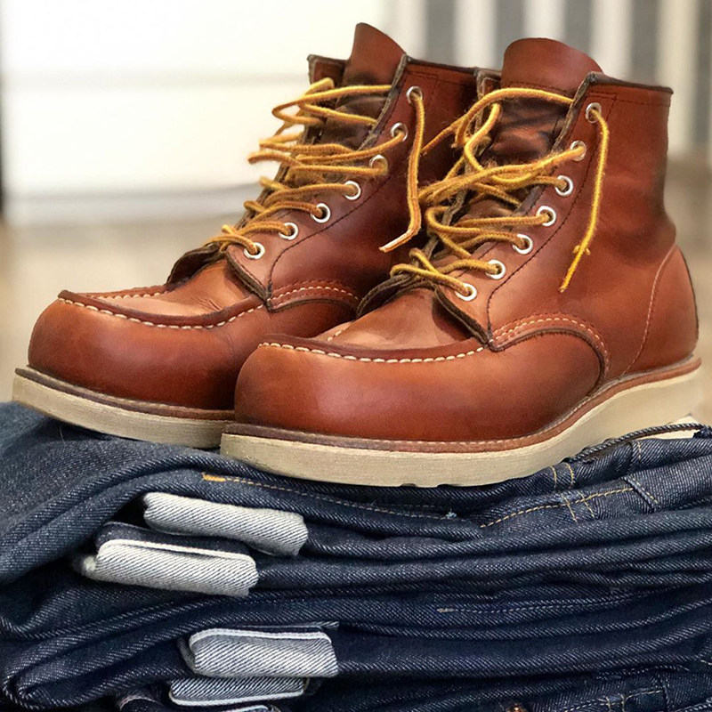 Vintameri Vintage Toolkit Red Wing 875 medium-top hand chunky oiled Goodyear topcoat cowhide boots