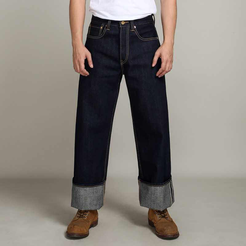 VINTAMERI vintage kowkidar high waist wide leg jeans 17OZ heavy lbs tannen bareears loose straight drum long pants