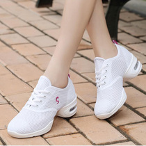 Fall Square Dance Womens Shoes With Soft Bottom Mesh Surface Breathable Adults White Water Soldiers Dance Shoes Fitness Bodybuilding Shoes