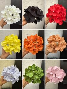 Artificial Large-Leaf Hydrangea Flower Heads for Wedding Hall and Hotel Background Flower Walls, Flower Arrangements, Fl