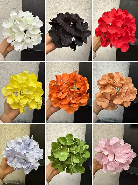 Artificial Large-Leaf Hydrangea Flower Heads for Wedding Hall and Hotel Background Flower Walls, Flower Arrangements, Flower Rows, and Arches