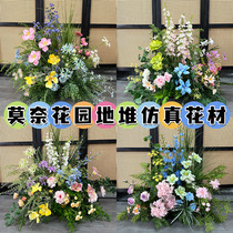 Simulated flowers Monet garden style finished flower pile Internet celebrity shop layout wedding room wedding road leading decoration window landscaping
