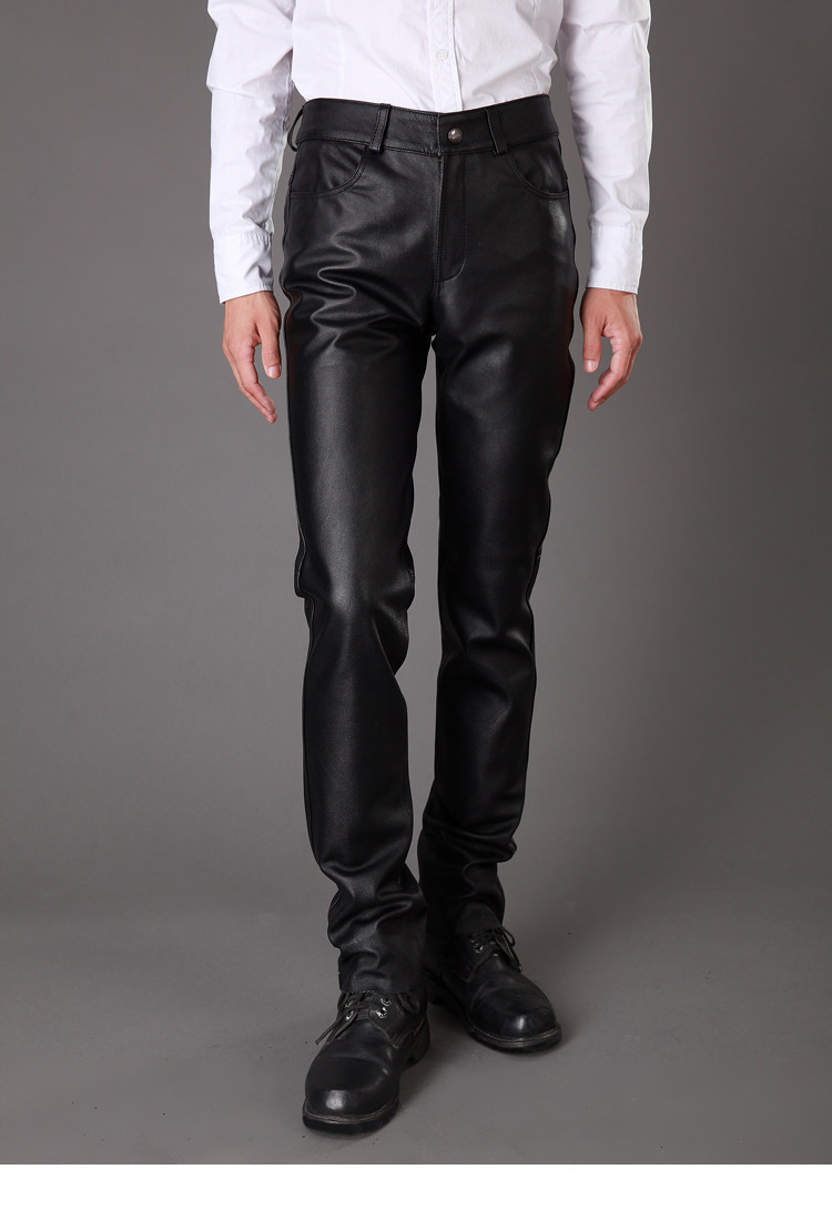 Pantalon cuir homme droit pour hiver - Ref 1482641 Image 7